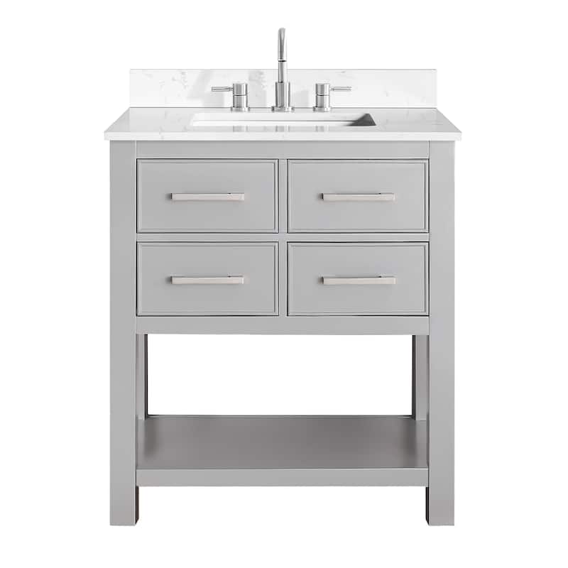 Avanity Brooks 31 in. Vanity in Chilled Gray finish and Cala White Engineered Top