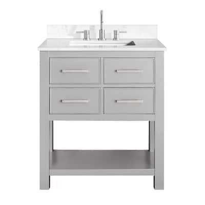 Avanity Brooks 31 in. Vanity in Chilled Gray finish and Cala White Engineered Top