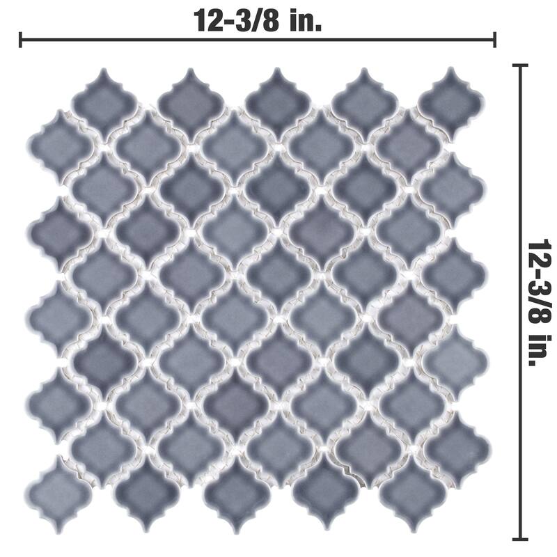 Merola Tile Hudson Tangier Imperial Grey 12-3/8" x 12-3/8" Porcelain Mosaic Floor and Wall Tile