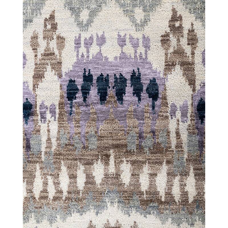 Ikat One-of-a-Kind Hand-Knotted Area Rug, Multicolor - 9' 0" x 12' 1"