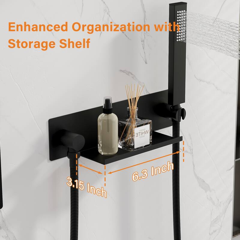 Rainfall Shower System With Hand shower And Concealed Pressure Balance Valve