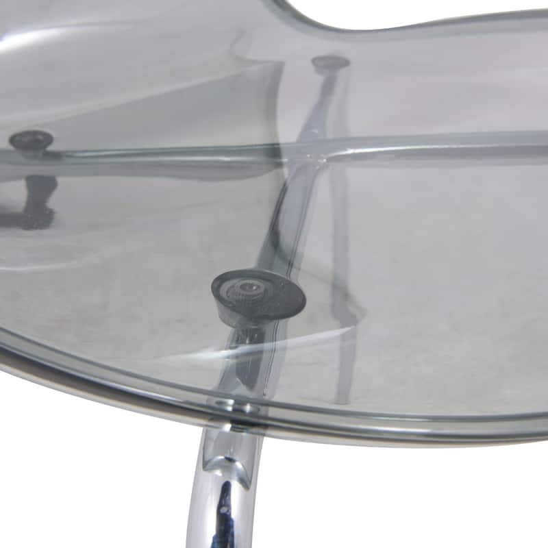 Stackable Plastic Dining Chair with Chrome Legs Set of 4 Transparent Accent Side Chair for Indoor and Outdoor