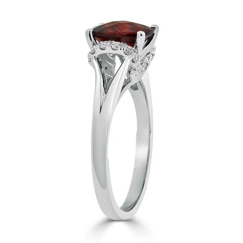 Auriya 1 3/4ct Modern Cushion-cut Garnet and Diamond Engagement Ring 1/4ctw 14k Gold