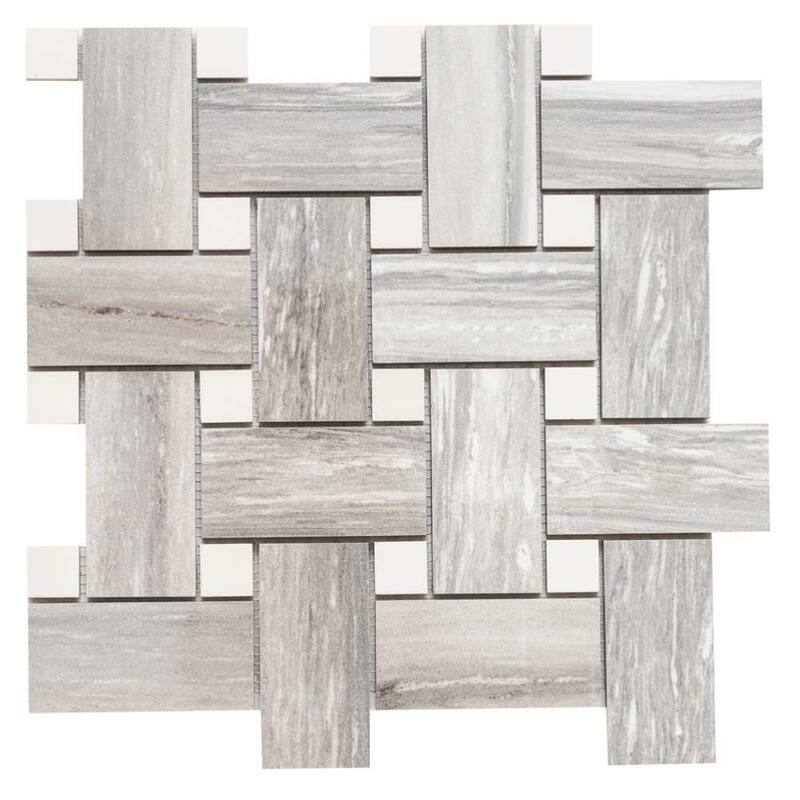 The Tile Life Stately Basketweave 13x13 Pearl Attraction Porcelain Floor & Wall Tile
