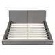 preview thumbnail 3 of 16, Queen Size Upholstered Platform Bed with Velvet Fabric, Grounded Bed & Solid Frame, Gray