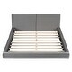 preview thumbnail 3 of 7, Queen Size Upholstered Platform Bed with Velvet Fabric and Solid Frame, Sturdy Construction with Wooden Slats