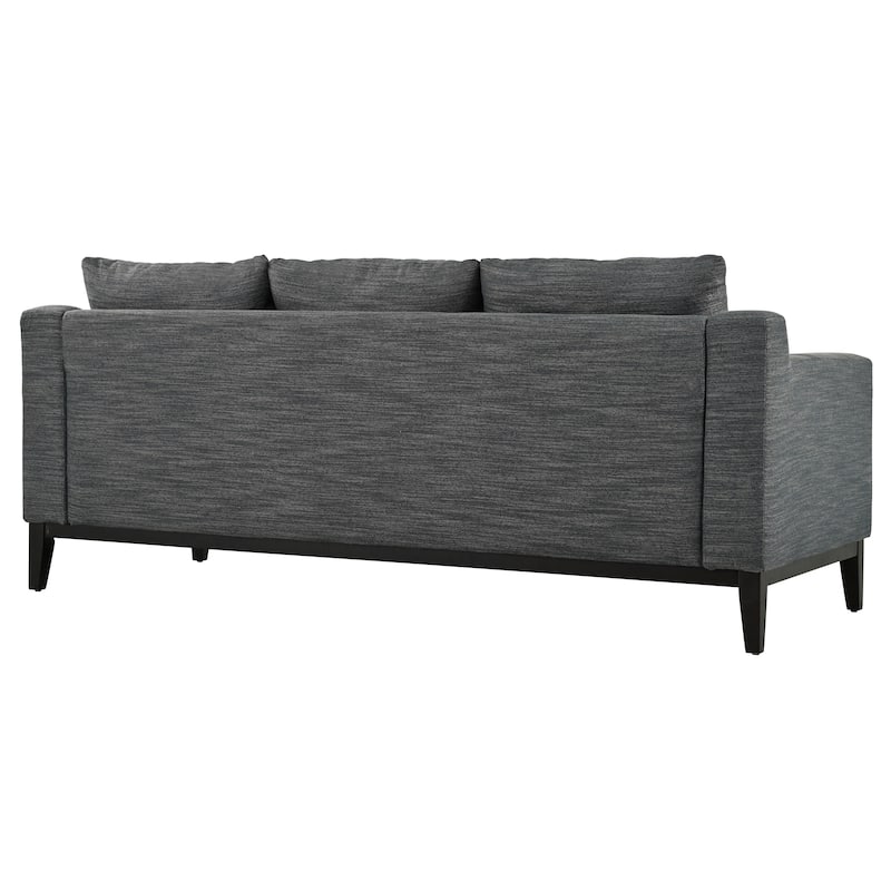 Roomfitters Comfy 3-Seat Sofa with Wooden Legs, Modern Upholstered Couch for Living Room and Study