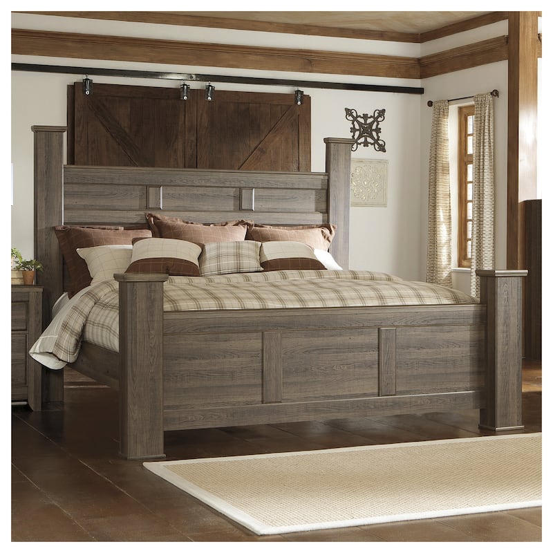 Juararo Dark Brown Poster Bed - California King