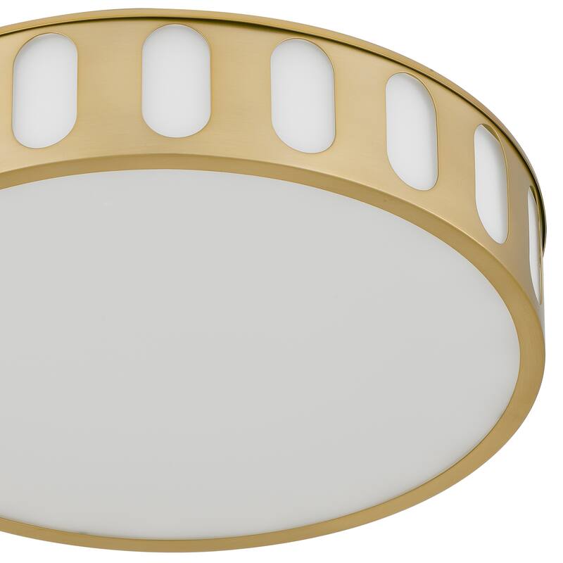 15.15-in Antique Brass LED Flush Mount