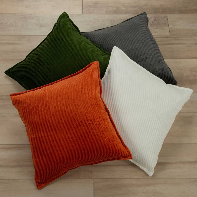 Rizzy Home Solid Velvet and Corduroy Throw Pillow