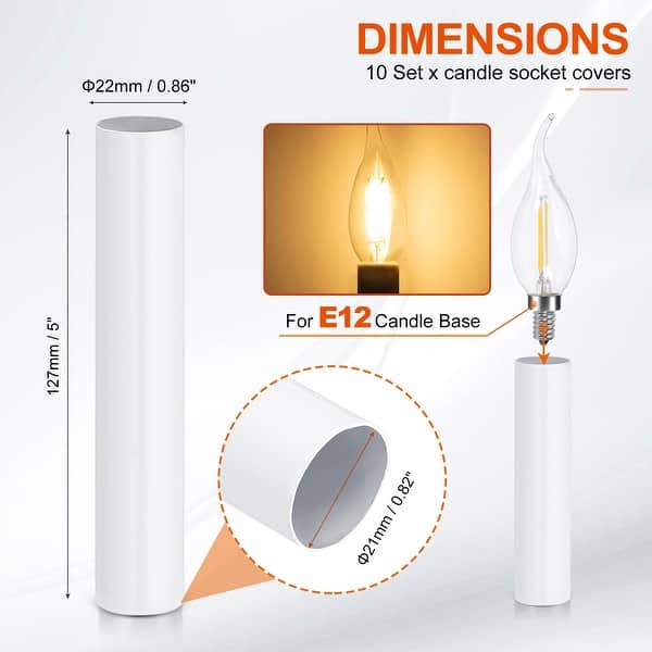 dimension image slide 51 of 102, Metal Chandelier Socket Sleeves Insulation Heat Shrinkable