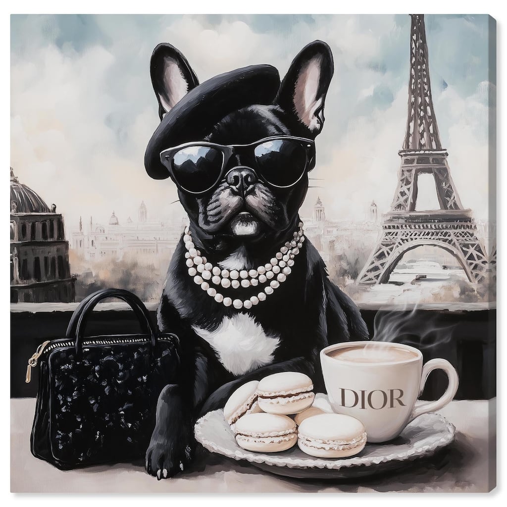 Frenchie in Paris Treats Canvas by Art Remedy, Gallery Wrapped