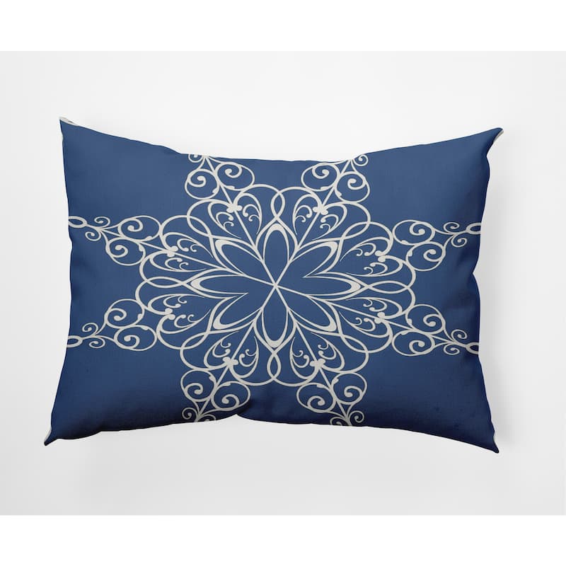 Snowflake Decorative Christmas Throw Pillow - 14" x 20" - Blue