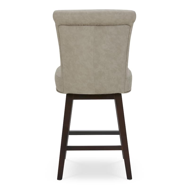 Spruce & Spring Noah Upholstered 26-inch Counter Height Swivel Barstool Set
