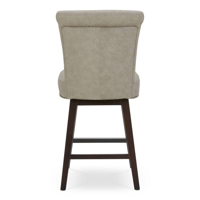 Spruce & Spring Noah Upholstered 26-inch Counter Height Swivel Barstool Set
