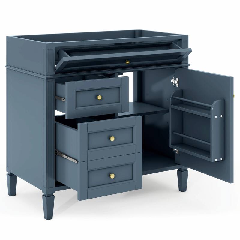 36'' Bathroom Vanity with Top Sink, 3 Drawers for Stylish Storage