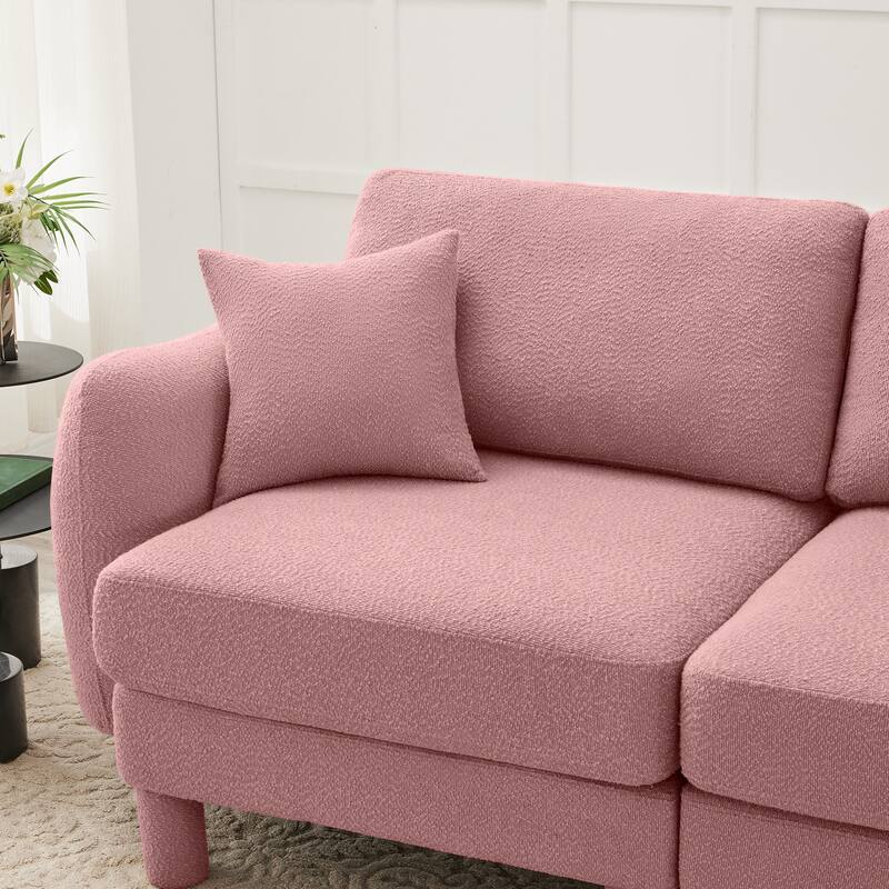 109.4" 3-Seater Modern Upholstered Sofa Couch, Deep-Seat Sectional Sofa with Shell-Shaped Armrests, Leisure Sofa for Living Room