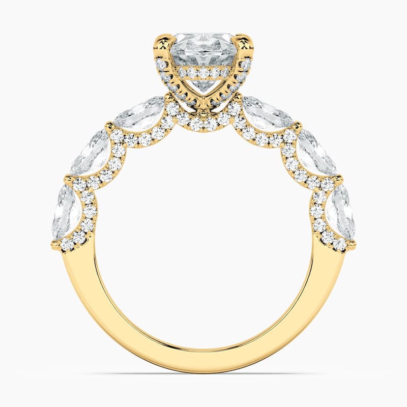 Auriya 14kt Yellow Gold Lab Grown Oval Diamond Engagement Ring with East-West Oval Crescent (F-G, VS)