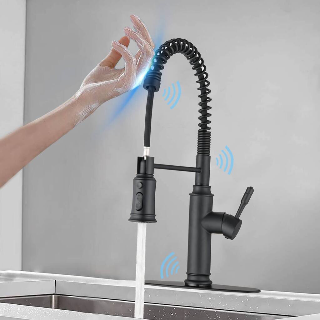 Smart Touch Kitchen Faucet With Pull Down Sprayer Single Handle Commercial Kitchen Sink Faucet One Hole Stainless Steel Taps