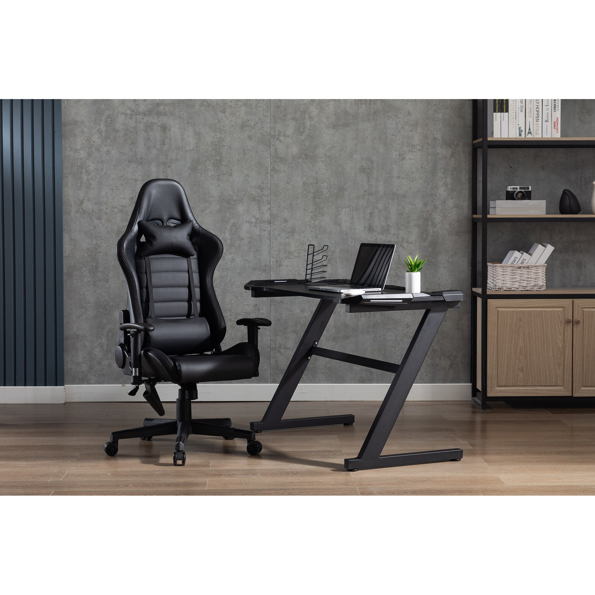 Quico Gaming Desk, Carbon Fiber Top and Z-shaped Iron Legs