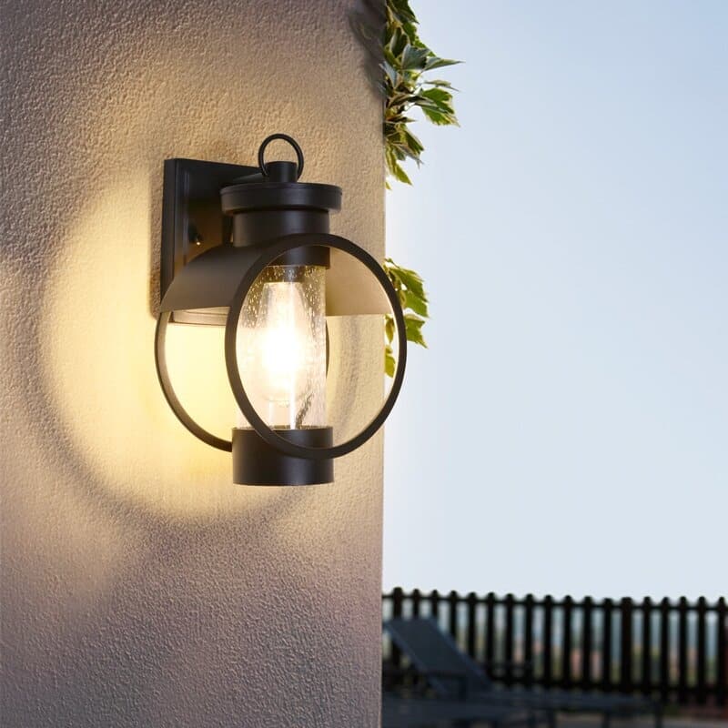Maxax Black 11.8'' H Outdoor Wall Lantern with Dusk to Dawn (Set of 2)