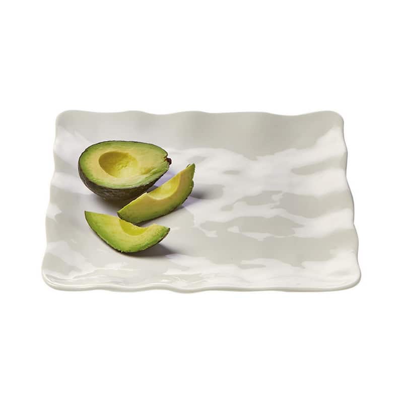 Formoso White Stoneware Square Dinnerware Serving Tray Platter Dishwasher Safe, 12.0 Inch