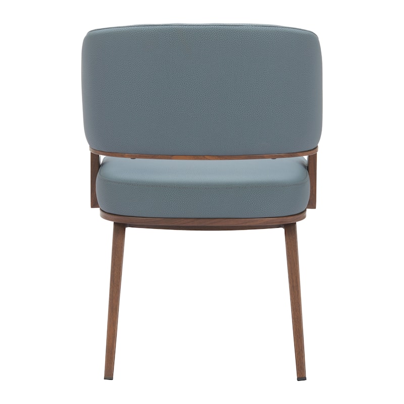 Poise Dining Chair Azure Gray & Walnut