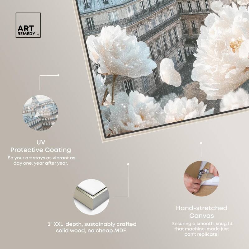 Peonies Over Paris Canvas by Art Remedy