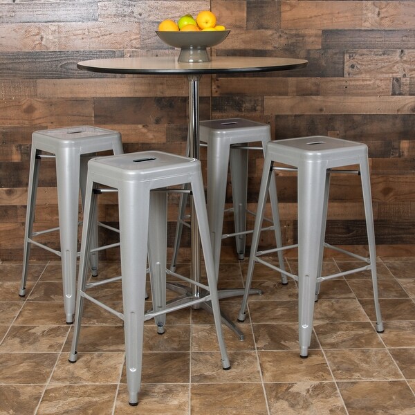 Metal Indoor Stackable 30-inch Bar Stool (Set of 4). Opens flyout.