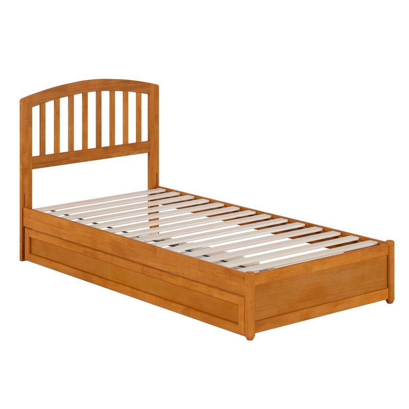Lucia Platform Bed with Panel Footboard and Twin XL Trundle