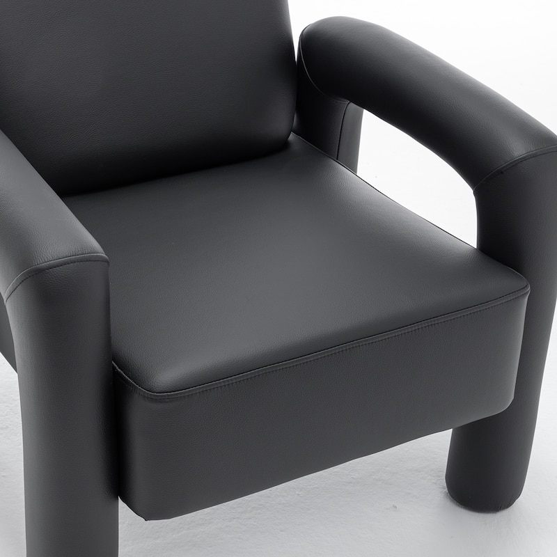 SEYNAR Modern PU Leather Accent Chair with Tubular Multifunctional Legs for Living Room Set of 2