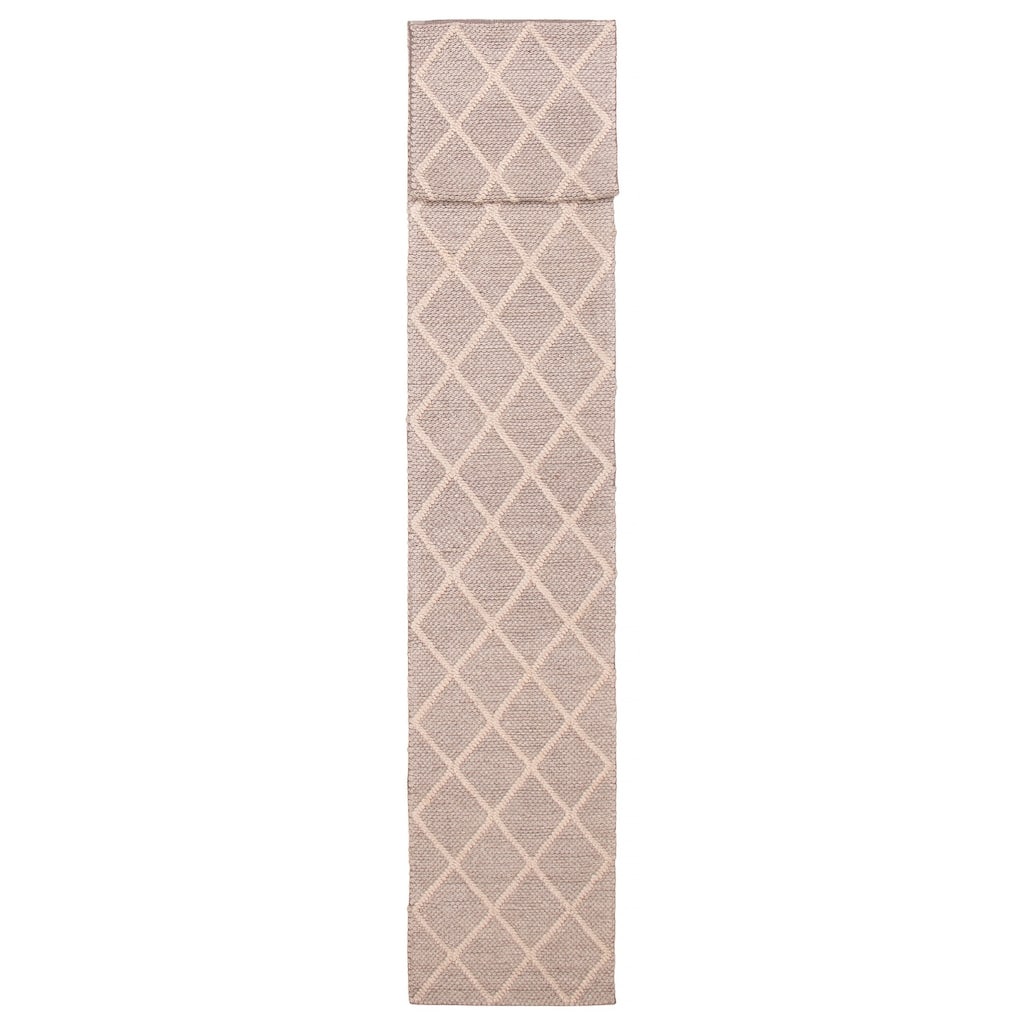 ECARPETGALLERY Braid weave Sienna Taupe Wool Rug - 2'3 x 15'6