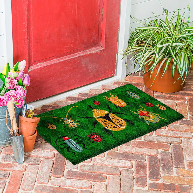 28 in. x 16 in. Garden Beetles Coir Mat