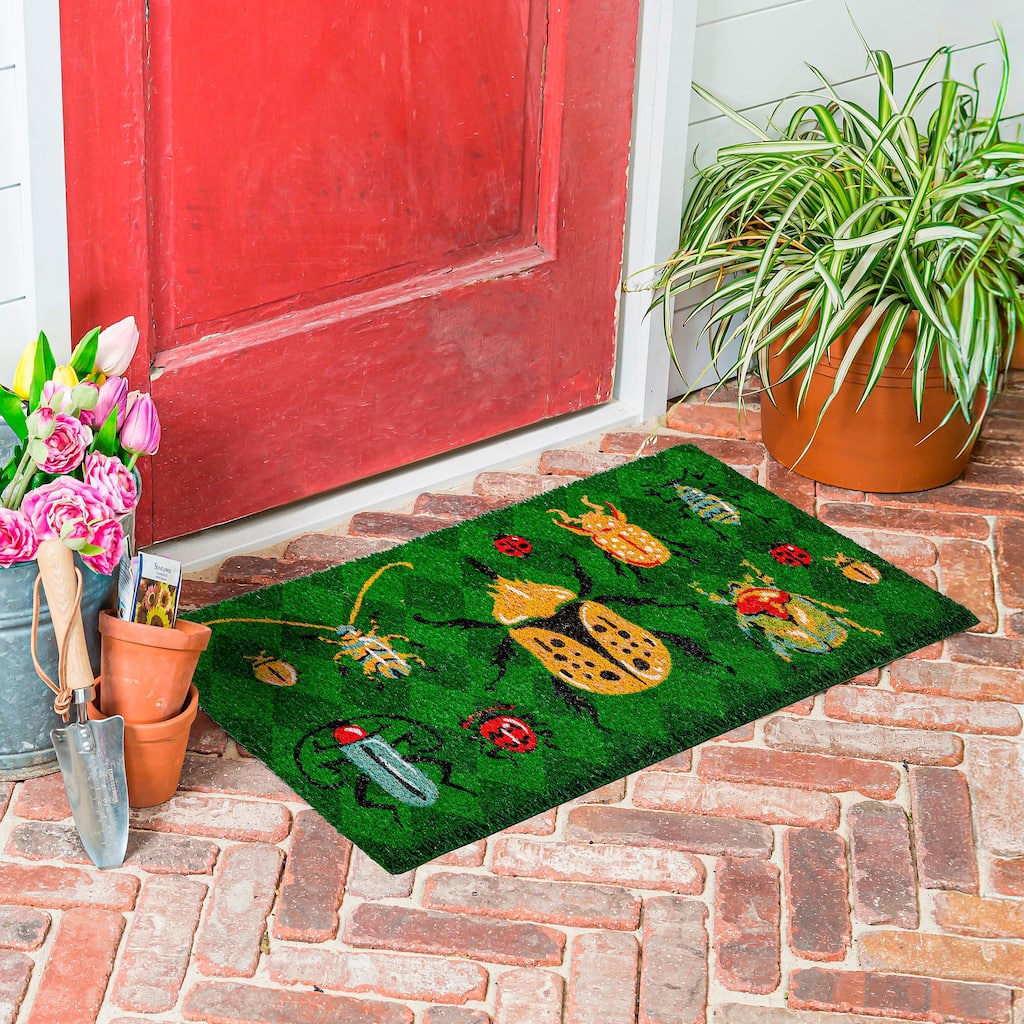 28 in. x 16 in. Garden Beetles Coir Mat
