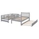 preview thumbnail 11 of 18, Twin/Full Bunk Bed with Trundle & Stairs - Practical for Kids' Rooms