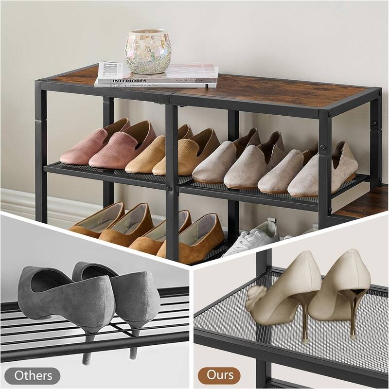 Coat Shoe Rack Bench Entryway - 3-in-1 Parent - 11.4 x 42.13 x 17.52