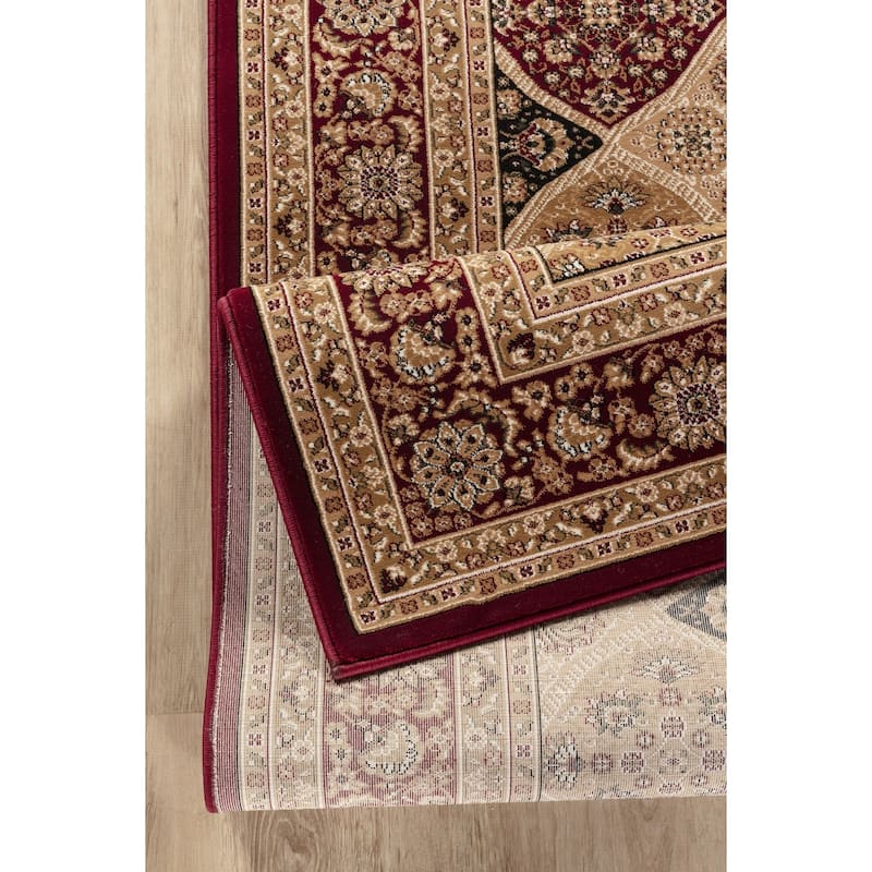 Red 7 ft. 10 in. x 10 ft. 6 in. Luxury Area Rug, 0.43 Pile Height – Sophisticated Warmth for Any Room