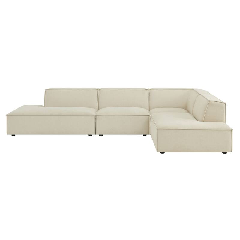 Restore 4-Piece Performance Fabric Upholstered Modular L-Shaped Armless Sectional Sofa