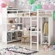 preview thumbnail 2 of 5, Metal Loft Bed with Wardrobe and L-shaped Desk, Full Size Loft Bed with Storage Cubes, Heavy Duty for Kids Teens Adults