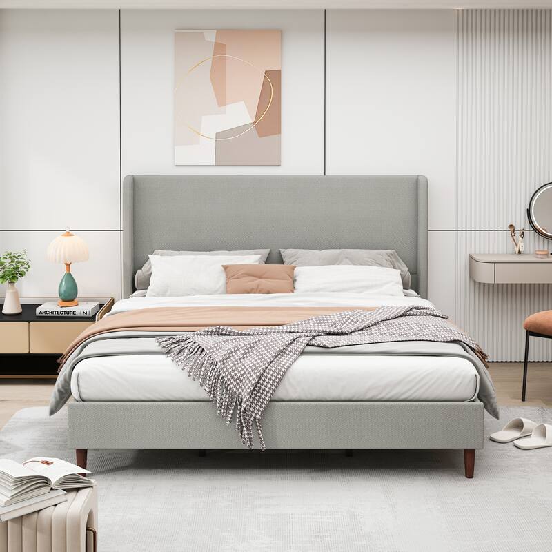 High Headboard Upholstered Bed