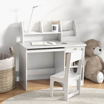 Kids Desk and Chair Set with Storage