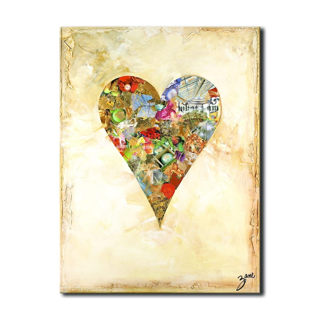 'Bella' Heartwork Wrapped Canvas Wall Art