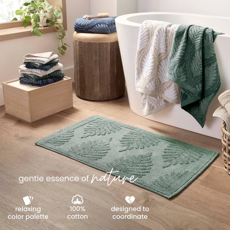 Martex Restore Fern Ogee 100% Reversible Bath Rug