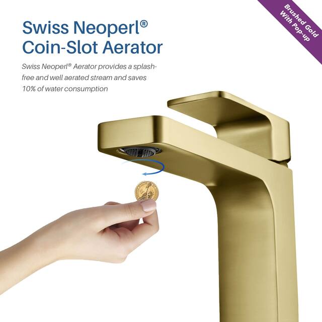 Solid Brass Lead-free Single-handle High Arc Bathroom Faucet