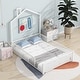 preview thumbnail 2 of 9, Full Metal House Bed with Guardrails