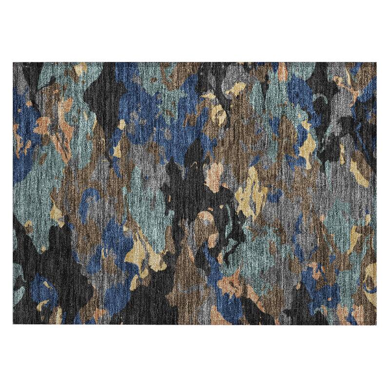 Machine Washable Indoor/ Outdoor Abstract Mexi Chantille Rug