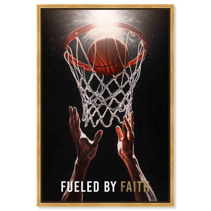 Fueled by Faith Basketball Canvas by Art Remedy - Gold - 30" x 45"
