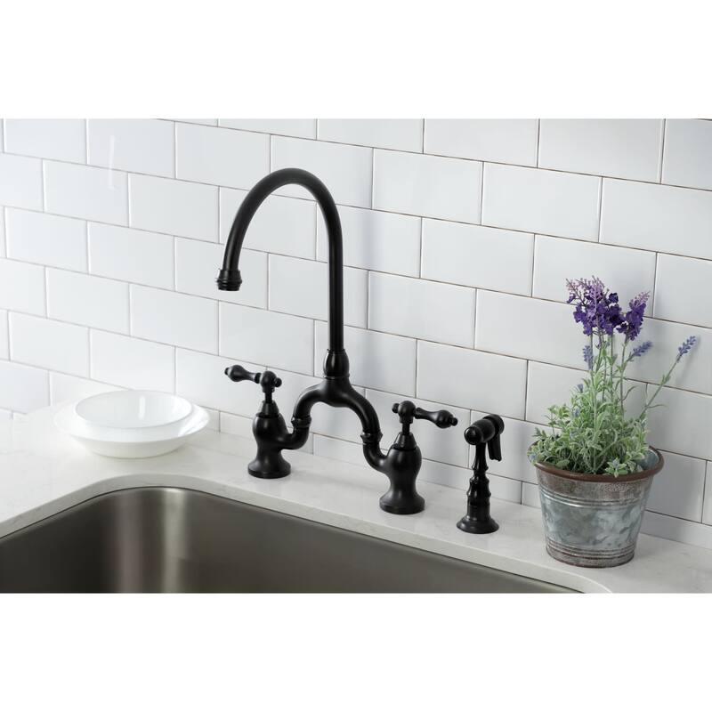 Kingston Brass English Country 1.8 GPM Bridge Kitchen Faucet -