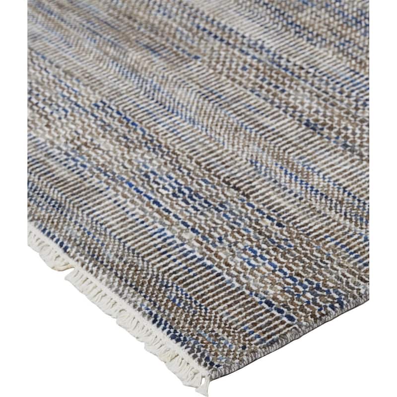 Stripes Color Block Gray Contemporary Rustic Area Rug
