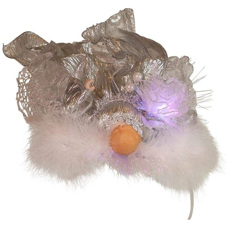 Kurt Adler 12-Inch CUL Fiber Optic LED Silver Angel Treetop - 12"